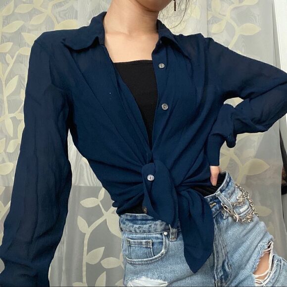 Armani exchange button up blouse - Picture 1 of 12